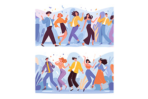 People dancing festival. Happy woman, a Person Illustration by Stock-Smart-Start