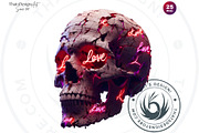 Valentines day Skulls clipart Set, a Seasonal Illustration by ThatsDesignArt (Thumbnail 7 of 10)