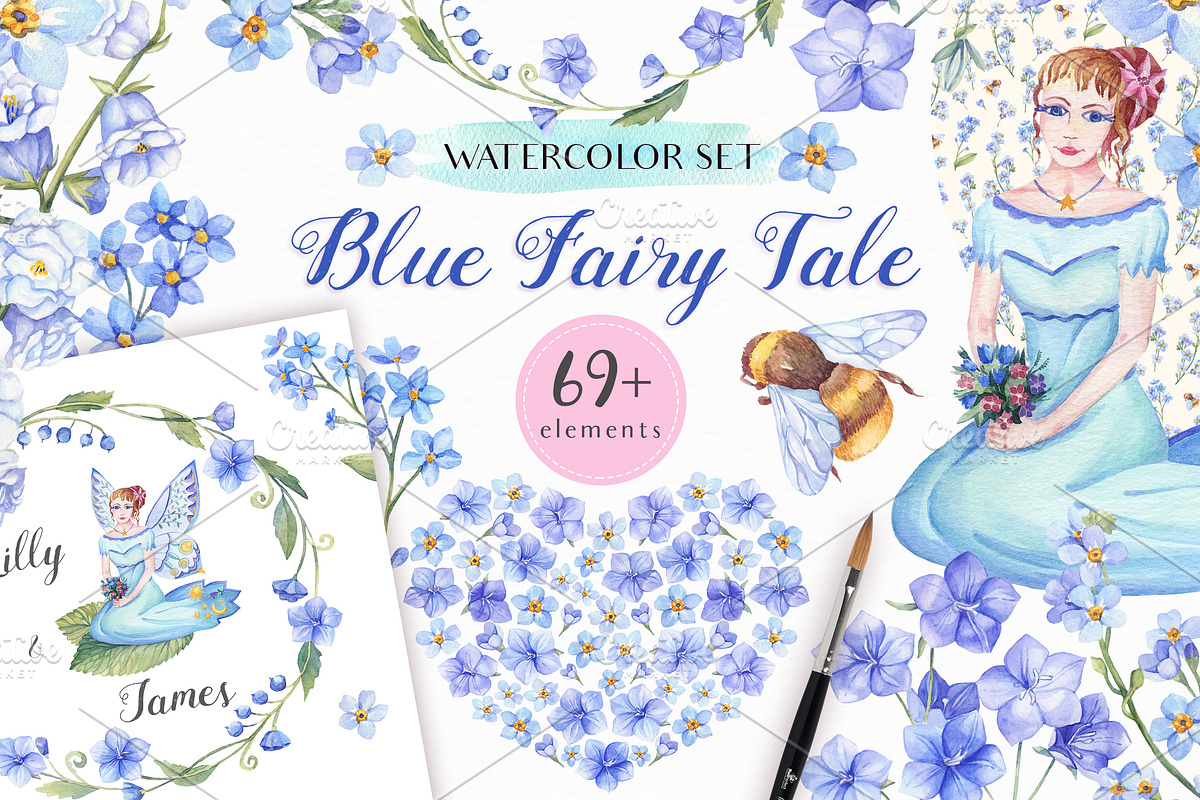 SALE! Blue Fairy Tale, a Decorative Illustration by Irina Diasli (Photo 1 of 10)