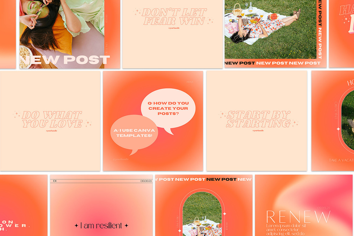 Bright + Fun Instagram Kit for Canva, a Social Media Template by Candor Creative (Photo 2 of 5)