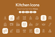 Kitchen Icon Art Set, an Outline Icon by Prosymbols (Thumbnail 1 of 6)