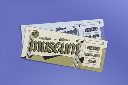 Brown Flat Museum Ticket, a Card Template by graphicook