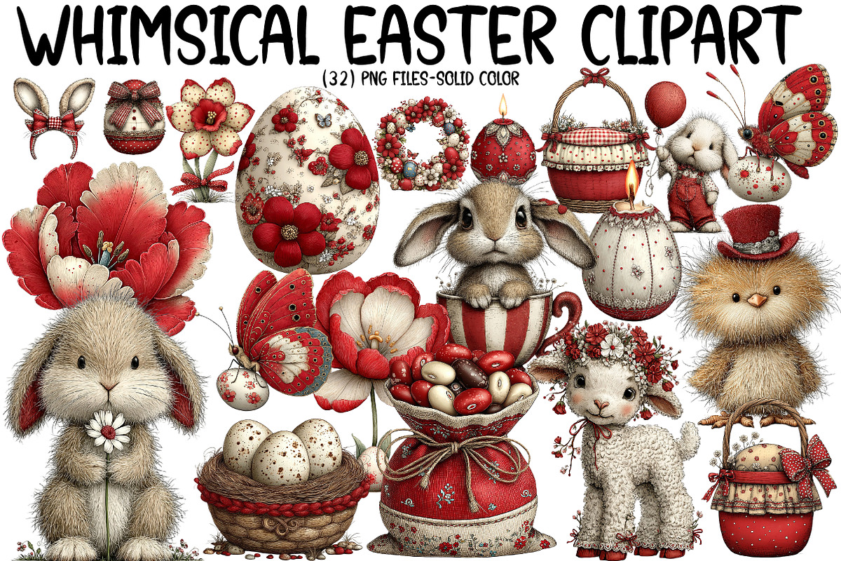 Whimsical Easter Clipart, an Illustration by Designworld (Photo 1 of 7)