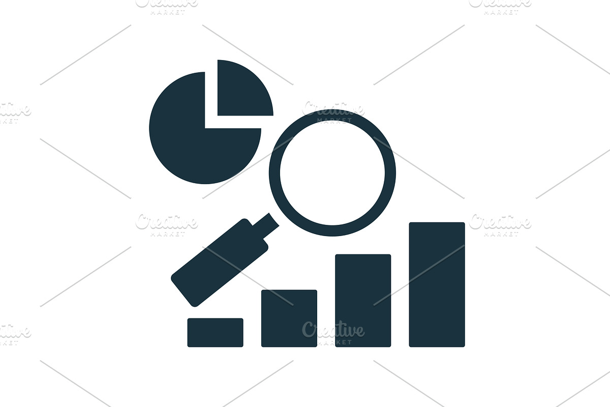 Magnifying glass analyzing pie chart, a Finance Illustration by Aimagenarium@gmail.com