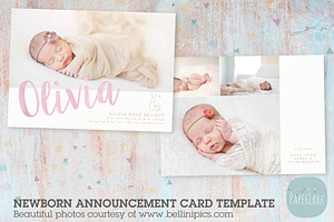 AN017 Newborn Baby Card Announcement