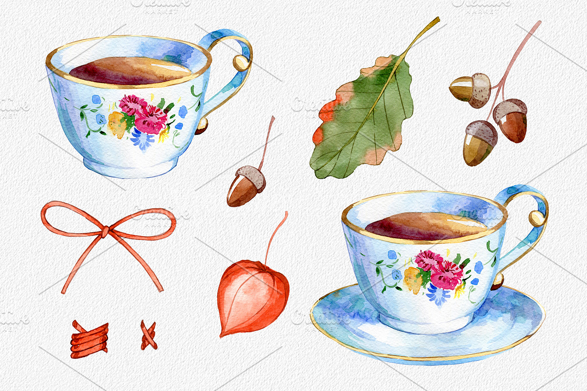 Hand drawn watercolor knittig set, an Illustration by OlyaSenko (Photo 3 of 6)