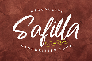 Safilla - Handwritten Font, a Script Font by overlaytemplates