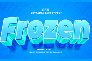 Frozen PSD 3d Editable Text Effect