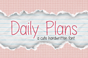 Daily Plans Cute Handwritten Font