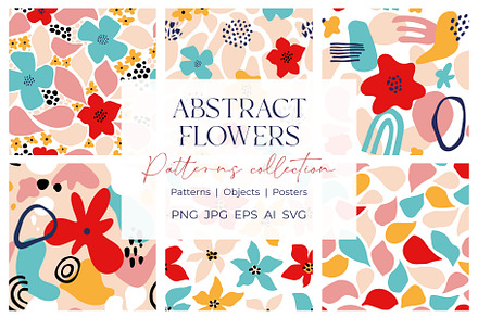 Abstract flowers, Bright patterns