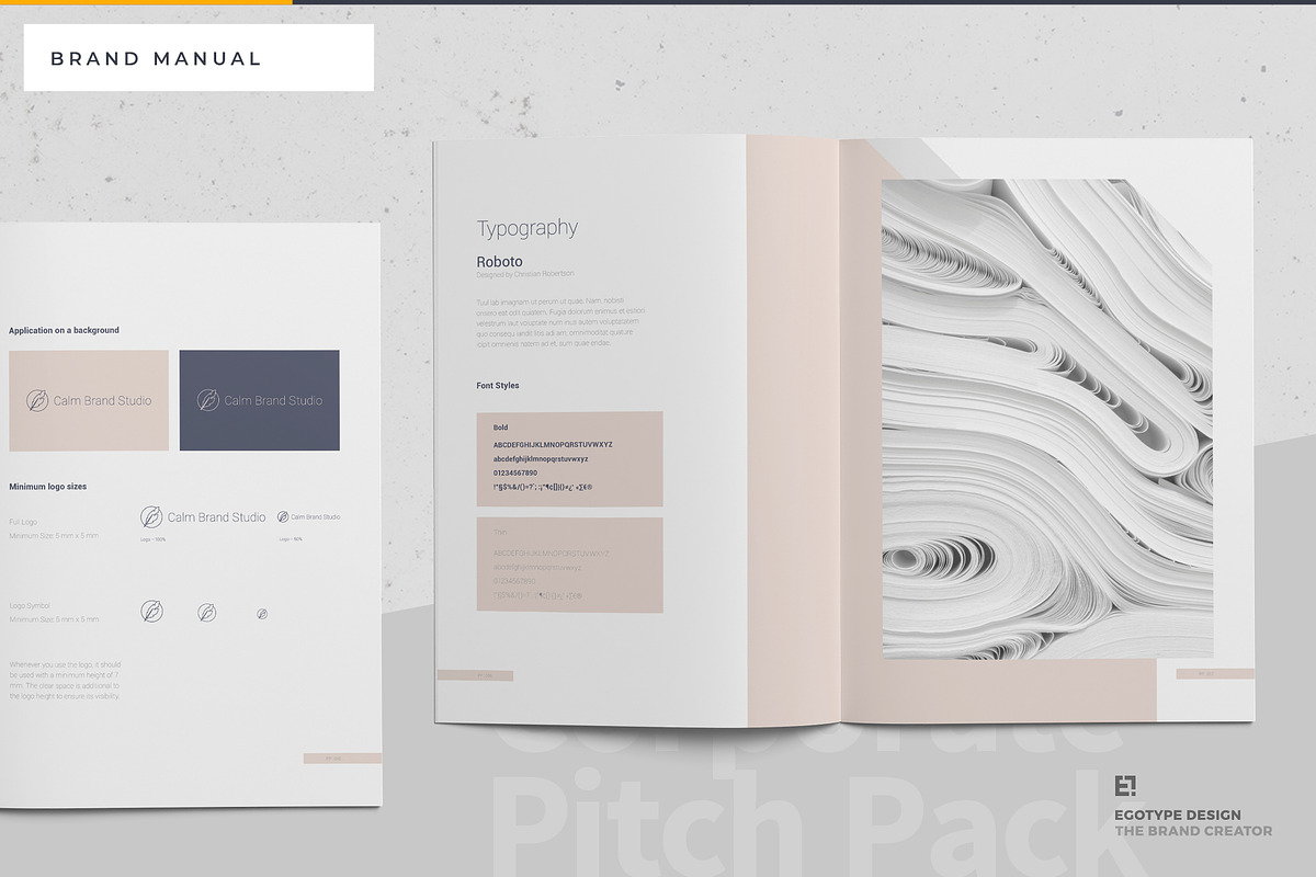 Calm Brand Guidelines, a Brochure Template by Egotype (Photo 16 of 23)