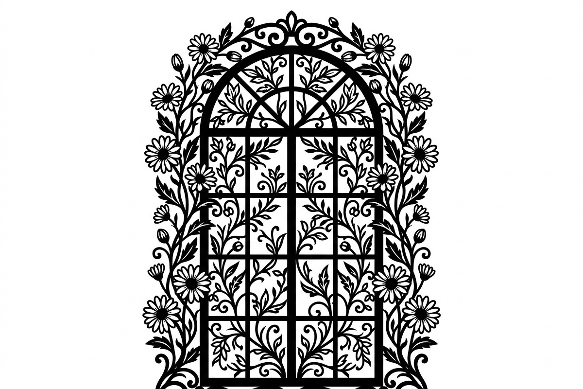 50 Floral French Window Ornament, a Decorative Illustration by Amazin_art (Photo 25 of 35)