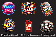 Black Friday Flash Sale PNG Bundle, an Illustration by RobertsArt (Thumbnail 4 of 7)