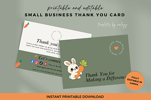 Minimal Thank You Card Template, a Card Template by Elegant_Studio44