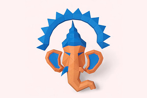 Ganesha Wall trophy - 3d papercraft, a Templates & Theme by PAPER amaze