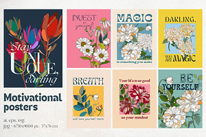 Floral Modern Vector Poster Patterns