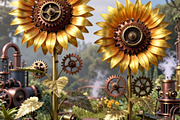 Mechanical Sunflowers, a Work Illustration by Sharon Schwalbe (Thumbnail 4 of 4)