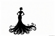 Stylish Gown Silhouette Set, an Illustration by yasushie (Thumbnail 8 of 21)