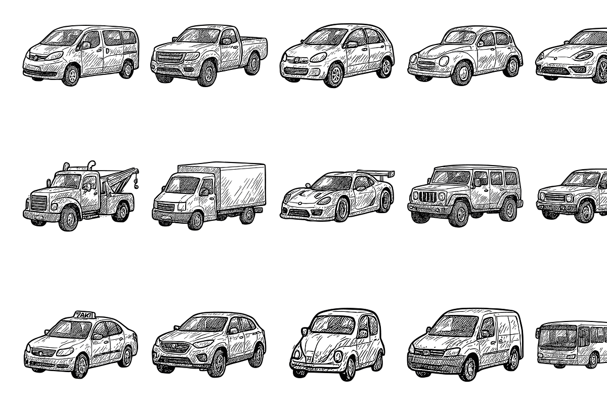 Vehicle Icon Set, an Object Graphic by nikagraphic