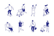150+ Isometric Line People Set, a Person Illustration by Vector_Art (Thumbnail 9 of 16)