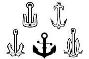 Set of anchor symbols, a Solid Icon by Vector Tradition (Thumbnail 2 of 3)
