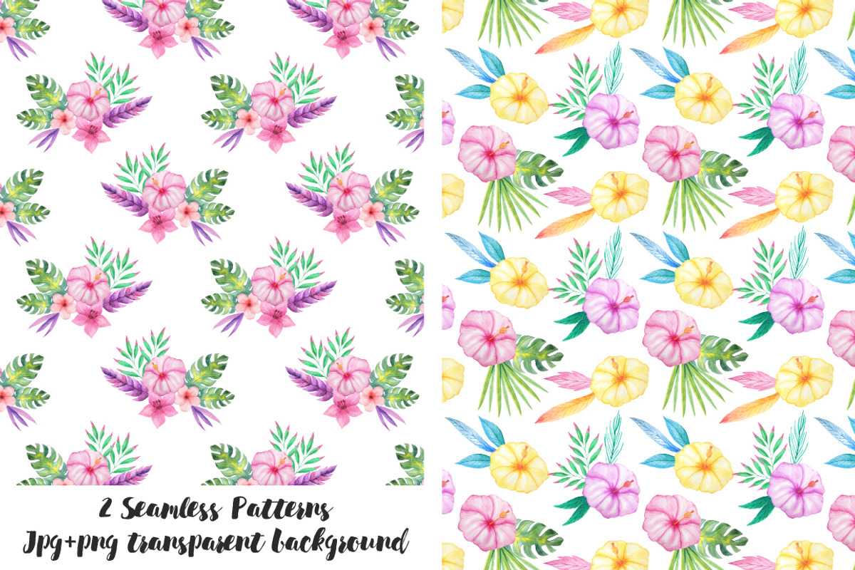 Watercolor Tropical Floral Pack, a Background Graphic by LarysaZabrotskaya (Photo 4 of 5)
