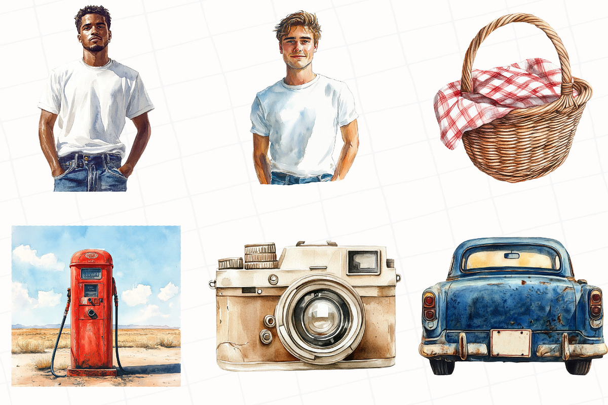 Watercolor Americana Girl Clipart, an Illustration by OK Design (Photo 2 of 5)