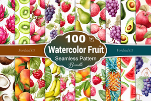 Watercolor Fruits Seamless Pattern, a Pattern Graphic by Forhadx5