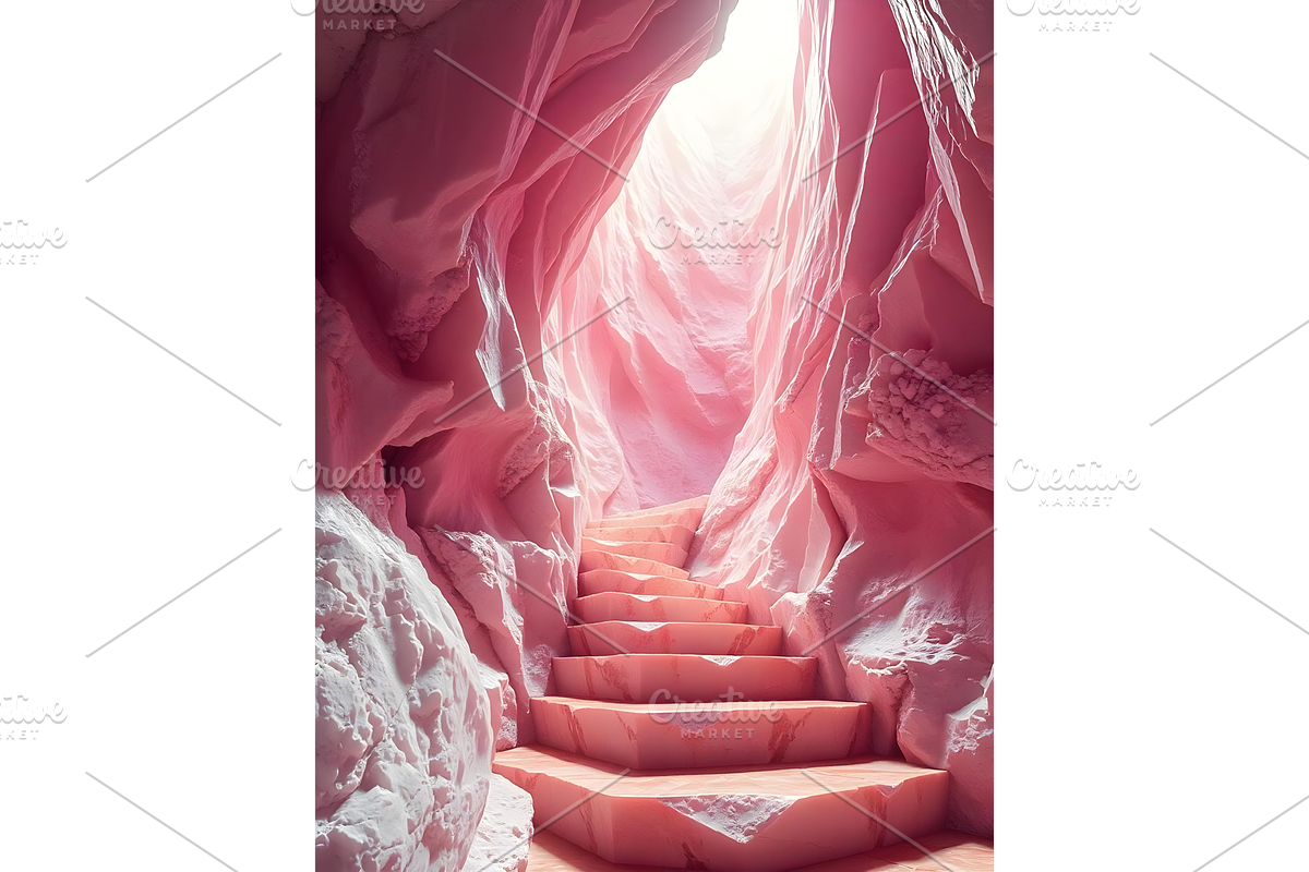 Pink Crystal Cave Stairs Stock Photo, a Nature Photo by Aura Canyon HQ (Photo 1 of 8)