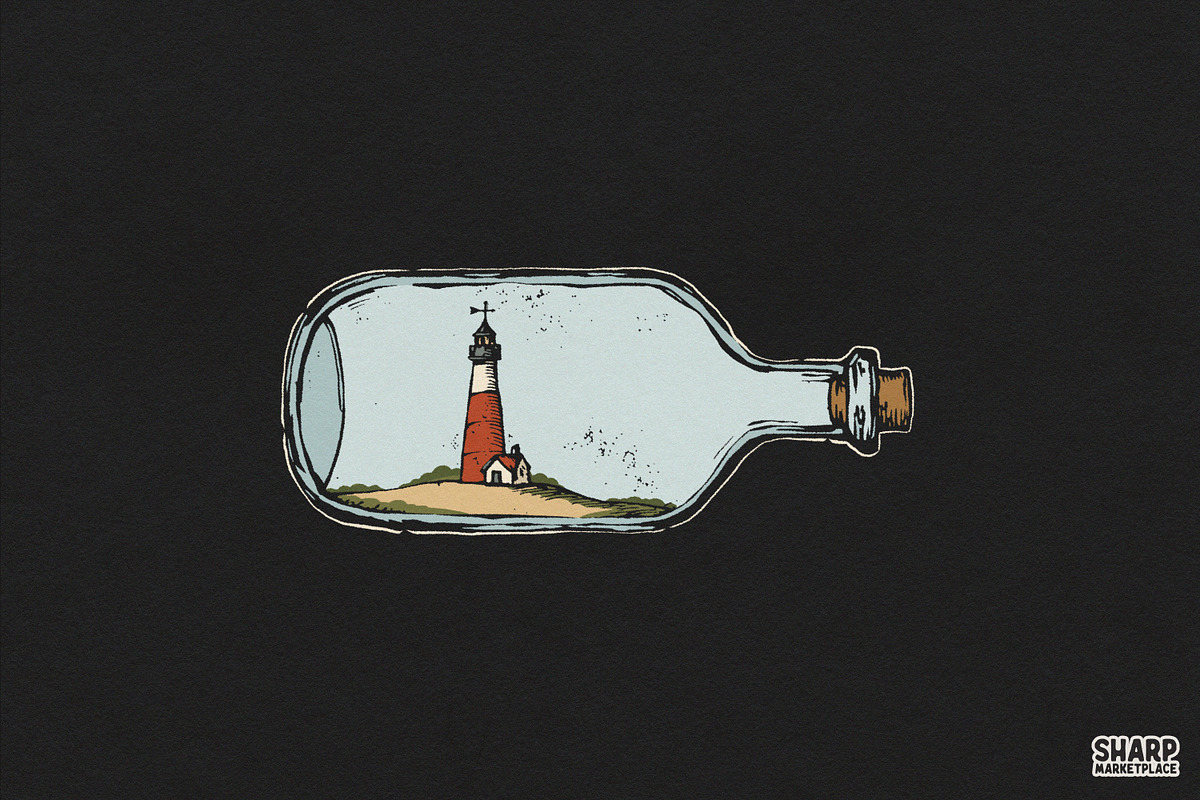 Vintage Lighthouse In A Glass, an Object Graphic by SharpMarketplace (Photo 2 of 5)