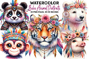 Boho Animal Portraits Watercolor, an Illustration by DreamArtGraphic (Thumbnail 2 of 5)