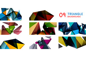 Set Of Geometric Triangle Abstract