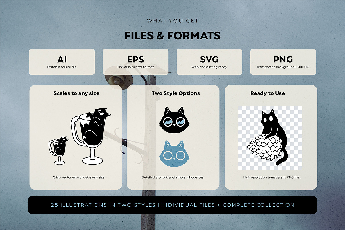 25 Finnish Cats Nordic Illustrations, an Animal Illustration by helenreveur (Photo 6 of 10)