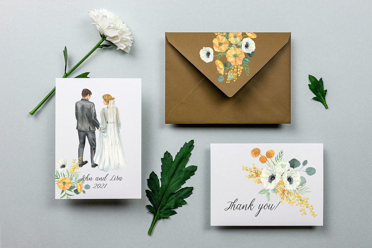 Mimosa Yellow Wedding Flowers, an Illustration by Catch the Dream Art (Photo 11 of 12)