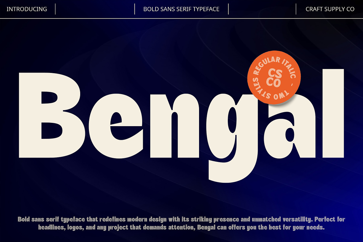 Bengal – Retro Font, a Sans Serif Font by Craft Supply Co. (Photo 1 of 8)