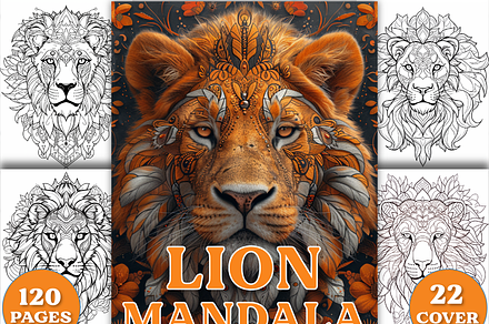 120 Lion Mandala Coloring Pages