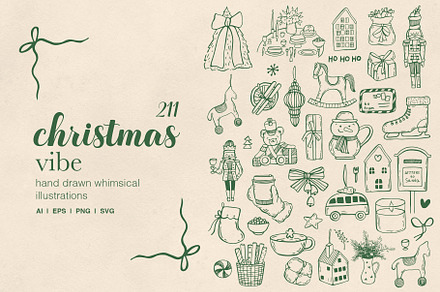Whimsical Christmas Illustration Set