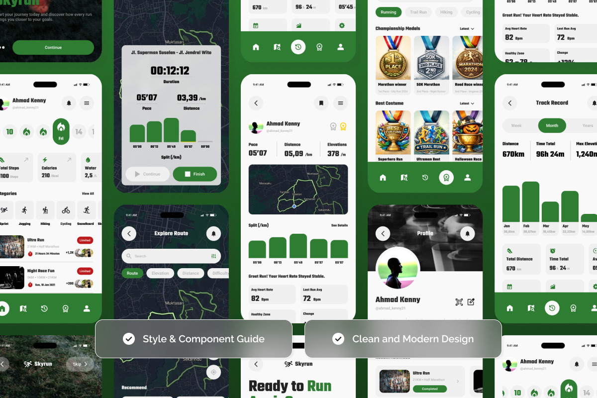 Skyrun - Outdoor Fitness Tracker UI, a Websites & App Template by twinstd (Photo 3 of 5)
