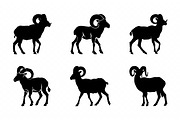 Bighorn Sheep Silhouette Black SVG, an Animal Illustration by Gfx Expert Team (Thumbnail 3 of 3)