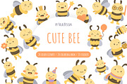 Bee Clipart Bundle, an Animal Illustration by Palau (Thumbnail 1 of 10)
