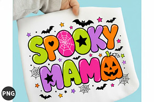 Preppy Spooky Mama Halloween PNG, a Seasonal Illustration by designcity5