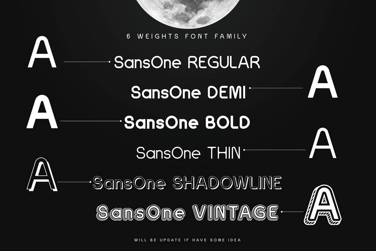 SansOne Font Family preview 3