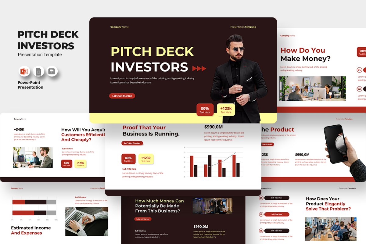 Pitch Deck Investors - PowerPoint, a Presentation Template by QR Design Studio (Photo 1 of 3)