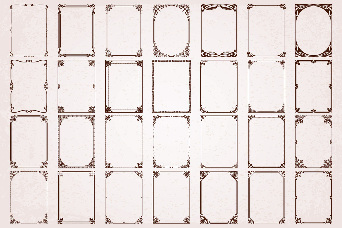 28 Decorative frames borders set #3, an Object Graphic by Digiselector Design Goods (Photo 2 of 6)