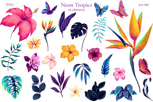 Neon Tropics Watercolor