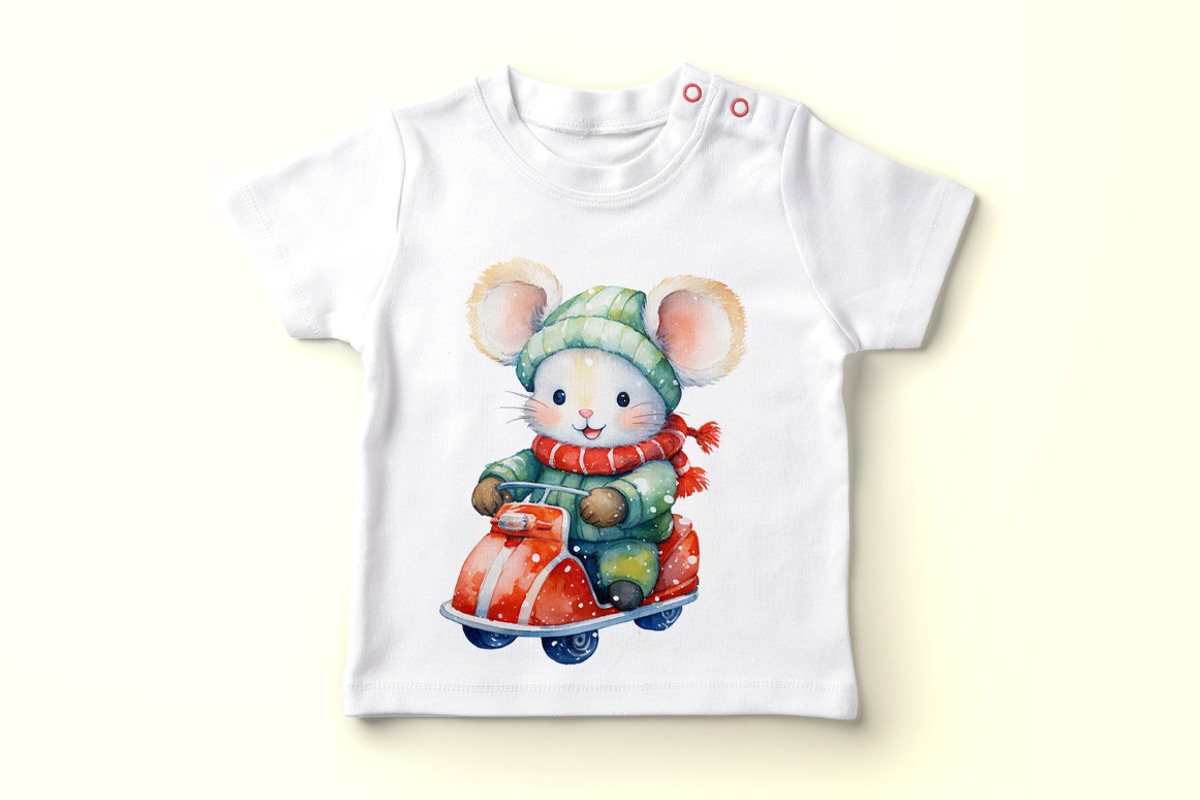 Christmas clipart, Cute little mouse, an Animal Illustration by vivastarkids (Photo 4 of 4)