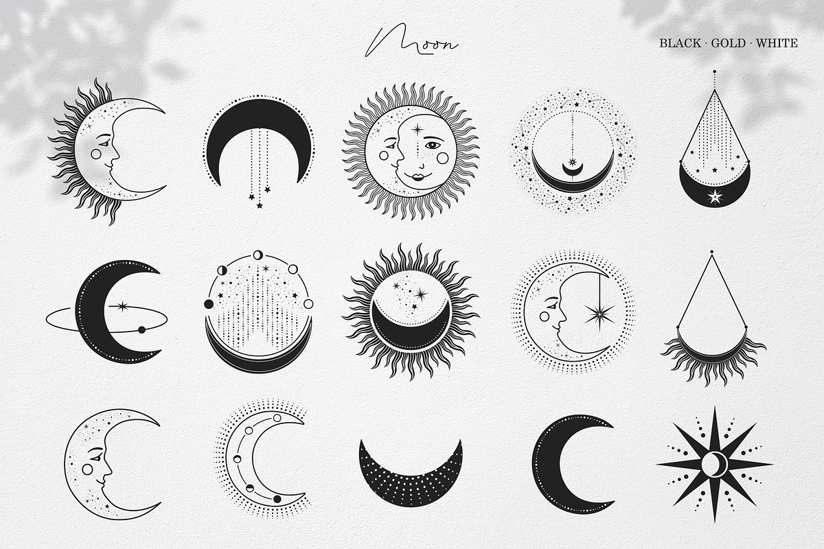 Moon & Star Magic Celestial pack, an Object Illustration by Alisovna (Photo 3 of 14)