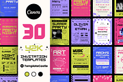 30 Retro Y2K Invitation Templates, a Templates & Theme by TemplateCastleStore (Thumbnail 1 of 10)
