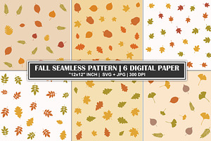 Fall Leaves Pattern Digital Papers