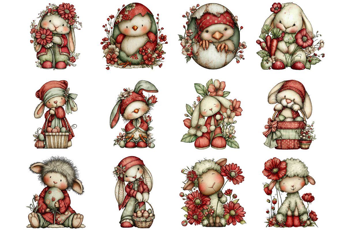 Whimsical Easter Clipart, an Illustration by Designking (Photo 2 of 5)
